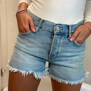 Mango Frayed Raw Hem Denim/Jean Shorts